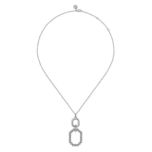 SS 0.21ctw White Sapphire Beaded Pendant - Walter Bauman Jewelers