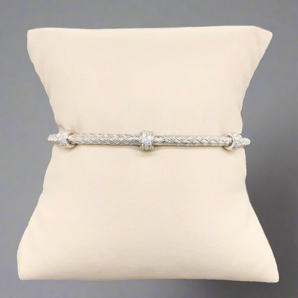 SS 0.39cttw CZ Rondelle “Torino” Cuff Bracelet - Walter Bauman Jewelers