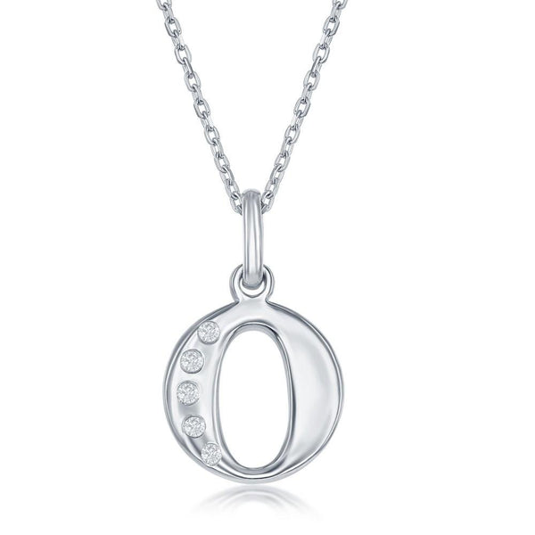 SS .03cttw Diamond Initial 'O' Pendant - Walter Bauman Jewelers