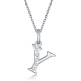 SS .03cttw Diamond Initial 'Y' Pendant - Walter Bauman Jewelers