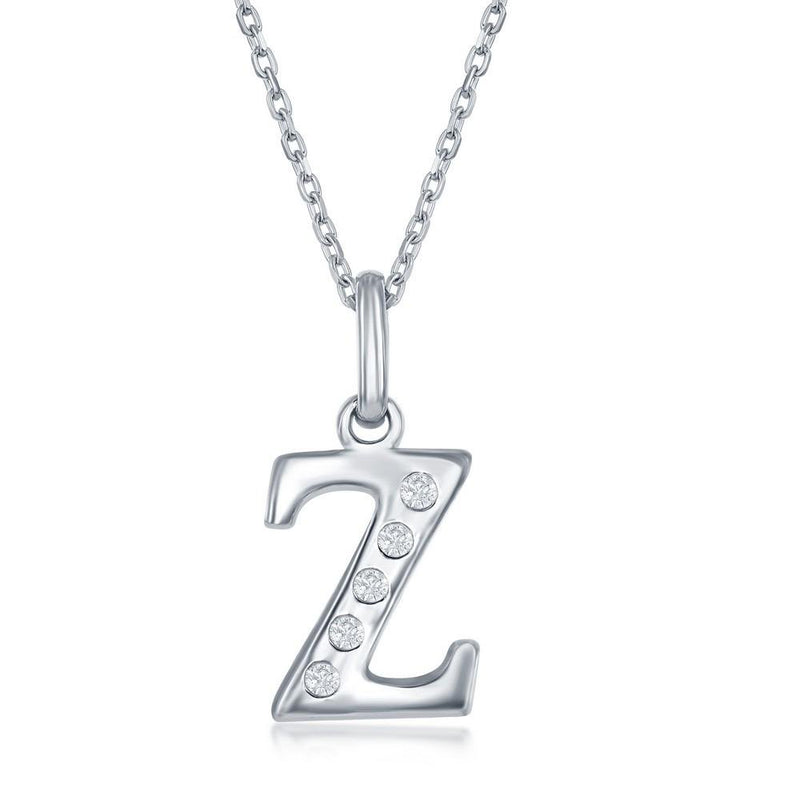 SS .03cttw Diamond Initial 'Z' Pendant - Walter Bauman Jewelers