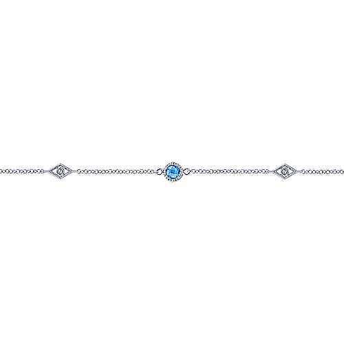 SS 10" BT White Sapphire Ankle Bracelet - Walter Bauman Jewelers