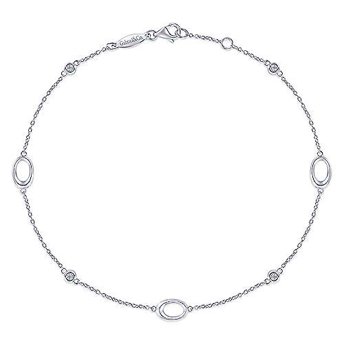 SS 10" White Sapphire Ankle Bracelet - Walter Bauman Jewelers