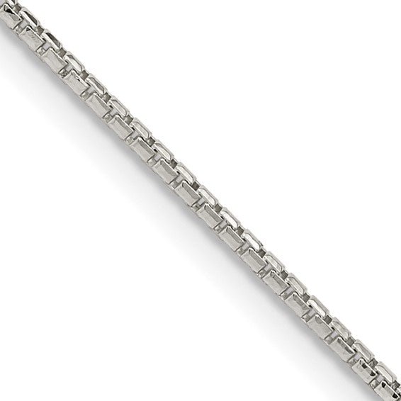 SS 1.3mm Diamond-cut Round Box Chain - Walter Bauman Jewelers