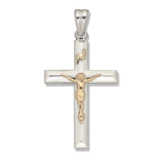 SS 14K Y Gold Crucifix 2.3grms - Walter Bauman Jewelers