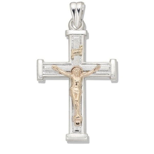 SS 14K Y Gold Crucifix 3.0grms - Walter Bauman Jewelers