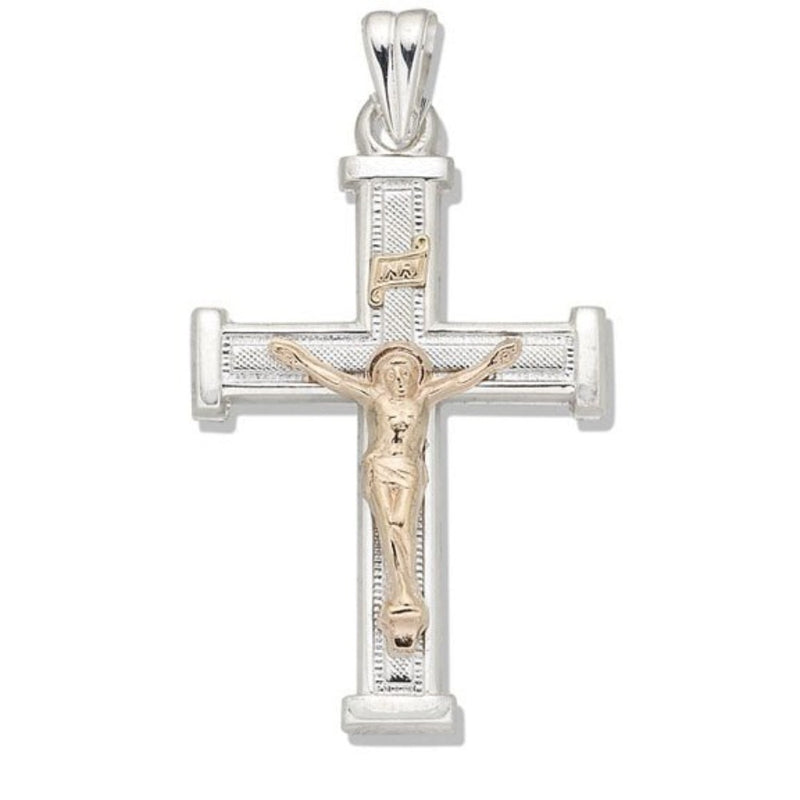 SS 14K Y Gold Crucifix 3.0grms - Walter Bauman Jewelers