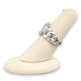 SS 1.52cttw White Sapphire Chain Link Ring - Walter Bauman Jewelers