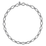 SS 17" Oval Shape Beaded Necklace - Walter Bauman Jewelers