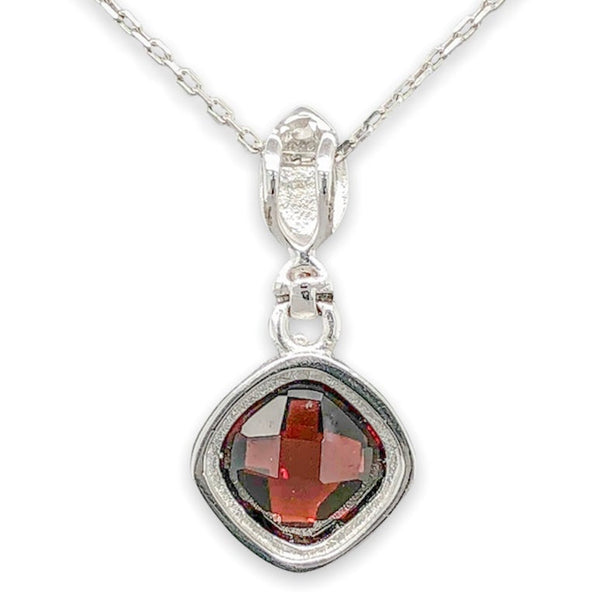 SS 1.79ct Garnet Drop Pendant - Walter Bauman Jewelers