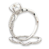 SS 1.8 CT White Topaz Engagement Ring & Wedding Band Set - Walter Bauman Jewelers