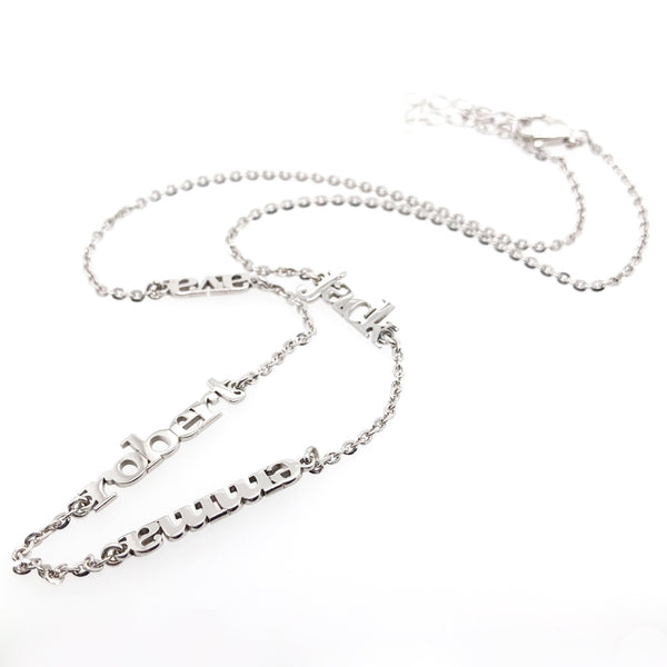 SS 18" Name Necklace w/ 4 Names - Walter Bauman Jewelers