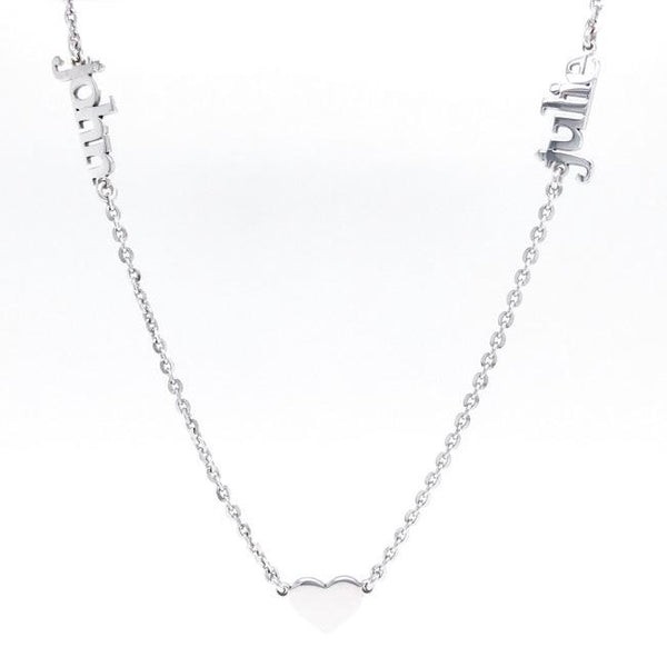 SS 18" Necklace w 2 Names - Walter Bauman Jewelers