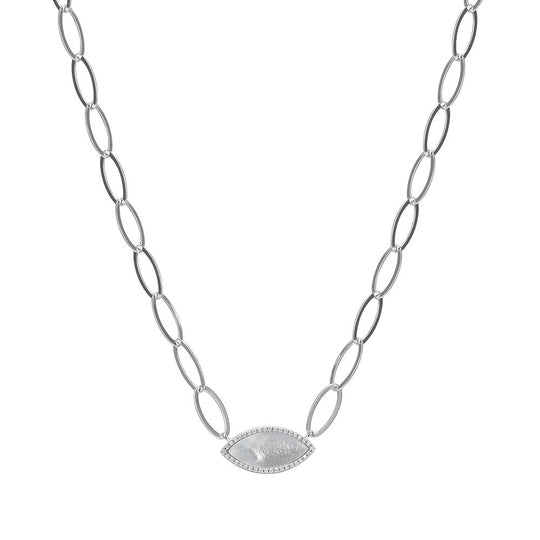 SS 19" CZ MOP Necklace - Walter Bauman Jewelers