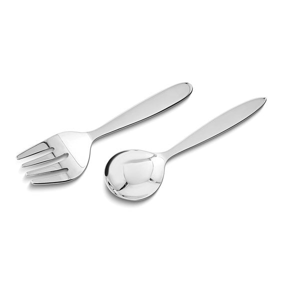 SS 2-Piece Baby Spoon and Fork Set - Walter Bauman Jewelers