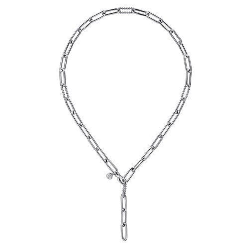 SS 20" Beaded Open Oval Link Necklace - Walter Bauman Jewelers