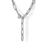 SS 20" Beaded Open Oval Link Necklace - Walter Bauman Jewelers