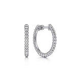 SS 20mm Beaded Hoop Earrings - Walter Bauman Jewelers
