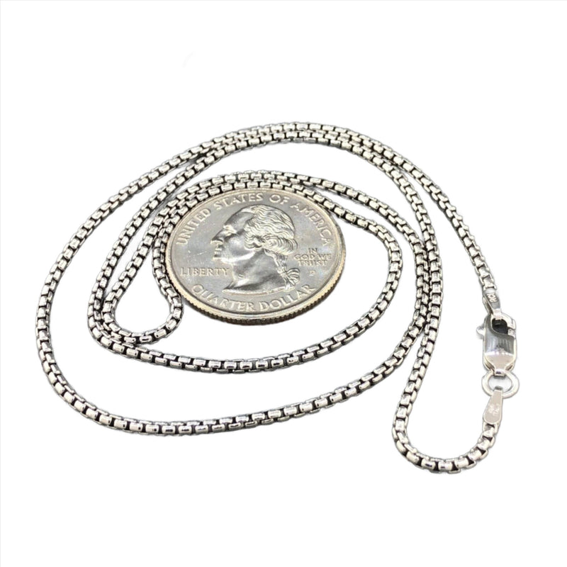 SS 22" 1.8mm Round Box Chain 8.9grms - Walter Bauman Jewelers