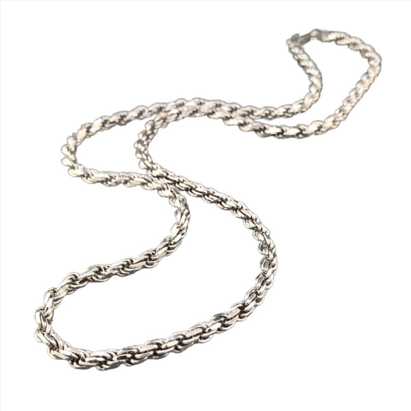 SS 22" 3mm Solid Dia Cut Rope Chain 023 - Walter Bauman Jewelers