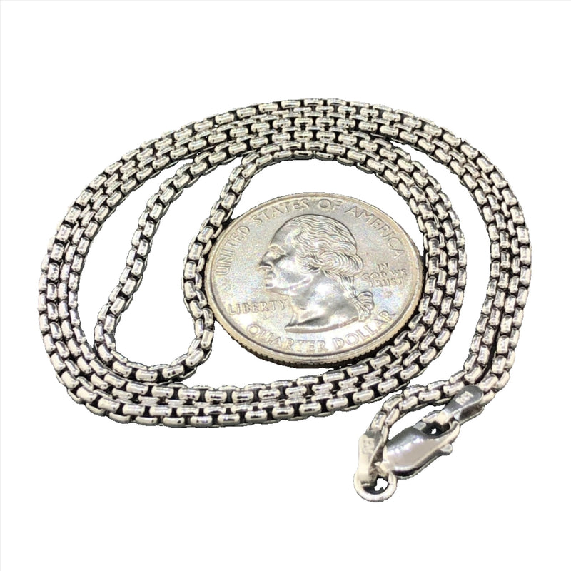 Buy Rhodium Over Sterling Silver Box Chain Necklace 18 Inches 3.53 Grams at  ShopLC.