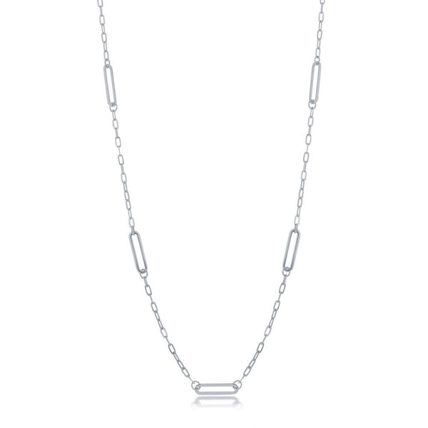 SS 24" Paperclip Station Necklace - Walter Bauman Jewelers