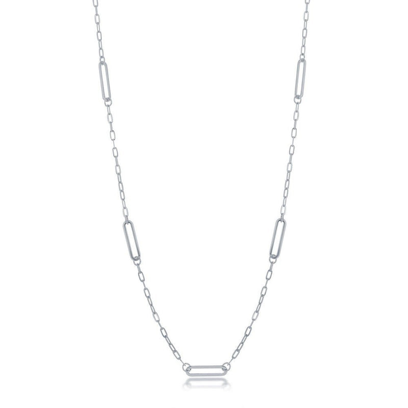 SS 24" Paperclip Station Necklace - Walter Bauman Jewelers