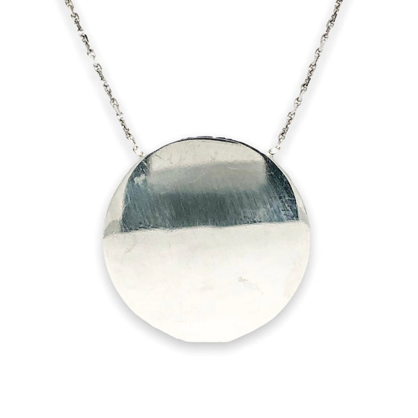SS 25.5mm Round Disc Necklace - Walter Bauman Jewelers