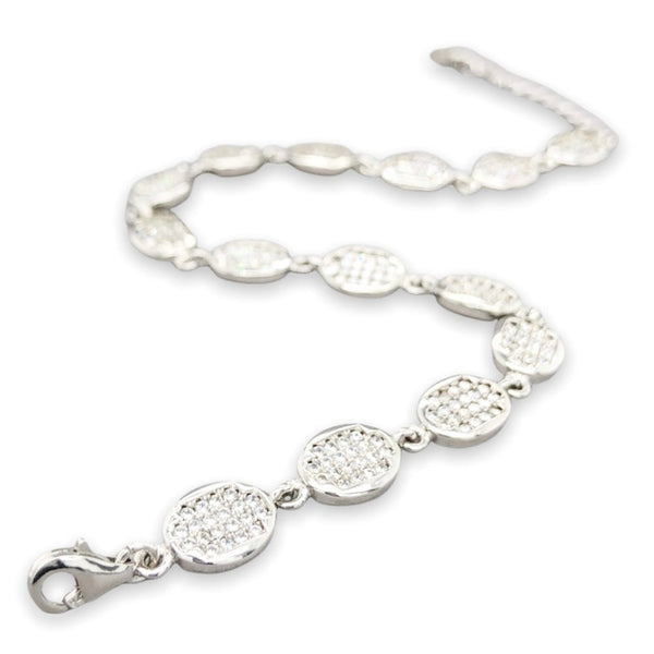 SS 2.8cttw CZ Oval Link Bracelet - Walter Bauman Jewelers