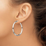 SS 40mm Knife Edge Round Hoop Earrings - Walter Bauman Jewelers