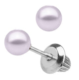 SS 4mm Lavender Dye Pearl Baby Studs - Walter Bauman Jewelers