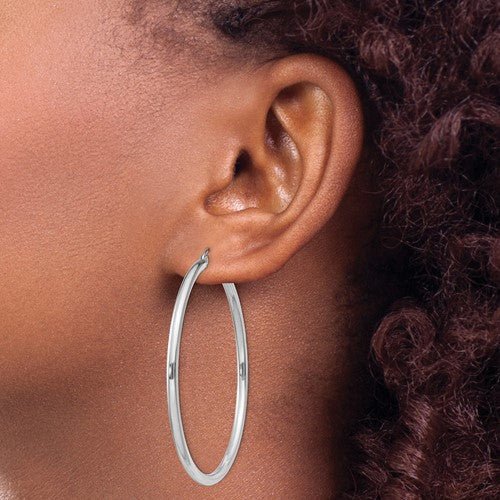 SS 50mm Round Hoop Earrings - Walter Bauman Jewelers
