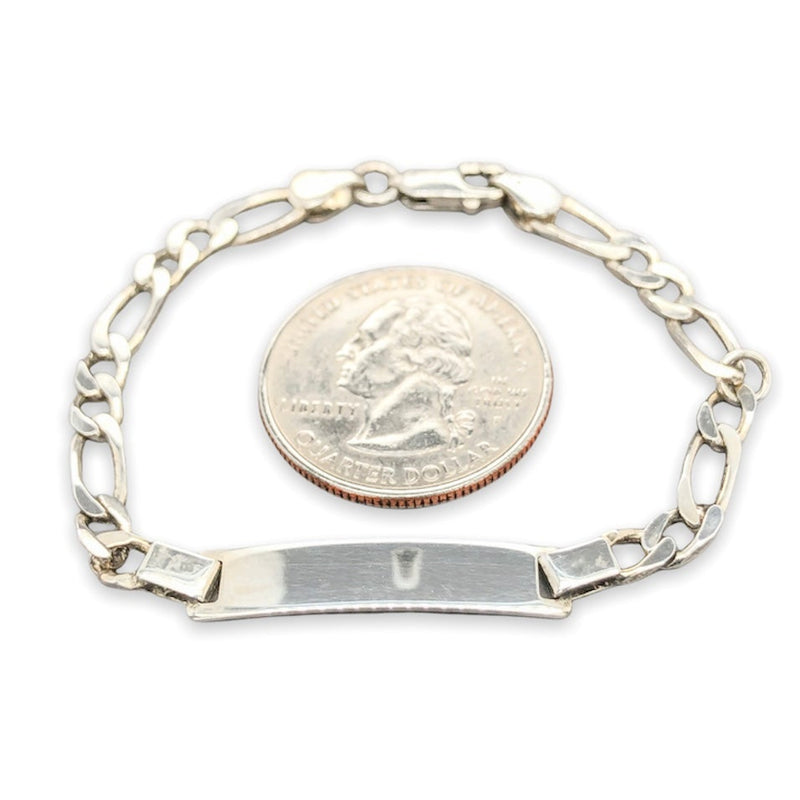 SS 6” Childs Figaro ID/Identification Bracelet - Walter Bauman Jewelers
