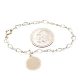 SS 7" Link Bracelet with Round Engravable Disk - Walter Bauman Jewelers