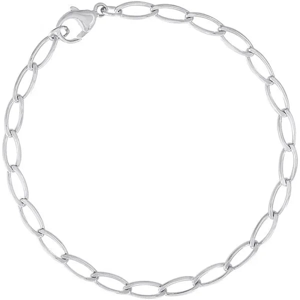 SS 7" Oval Link Charm Bracelet - Walter Bauman Jewelers