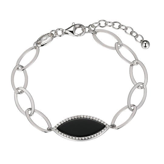SS 8" CZ Onyx Bracelet - Walter Bauman Jewelers