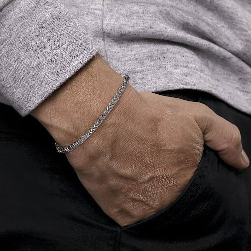 SS 8" Men's Wheat Chain Bracelet - Walter Bauman Jewelers