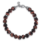 SS 8" Tiger's Eye Beaded Bracelet - Walter Bauman Jewelers