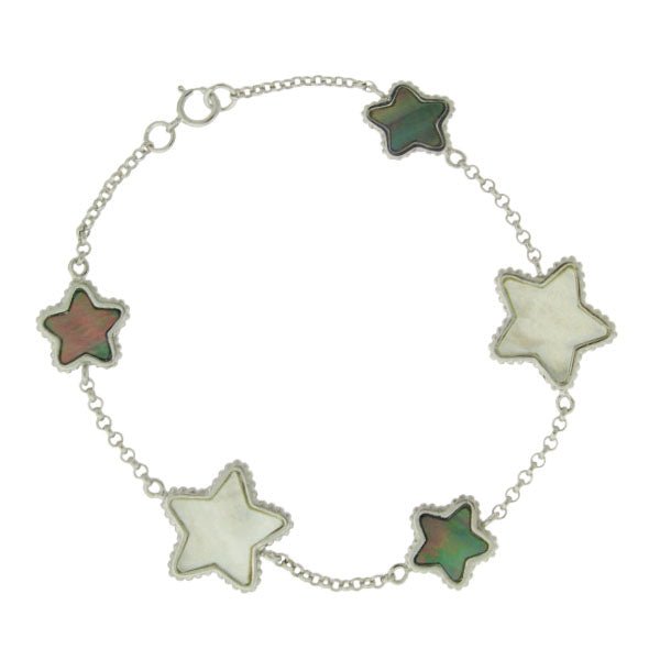 SS Abalone and White MOP Star Bracelet - Walter Bauman Jewelers