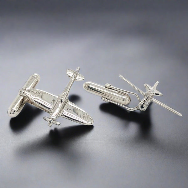 SS Airplane Cufflinks - Walter Bauman Jewelers