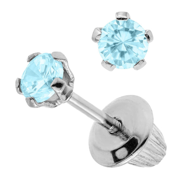 SS Baby Studs-3mm Synthetic-DEC - Walter Bauman Jewelers