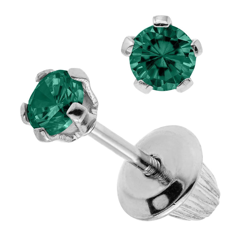 SS Baby Studs-3mm Synthetic-MAY - Walter Bauman Jewelers