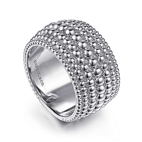 SS Beaded Ladies Ring - Walter Bauman Jewelers