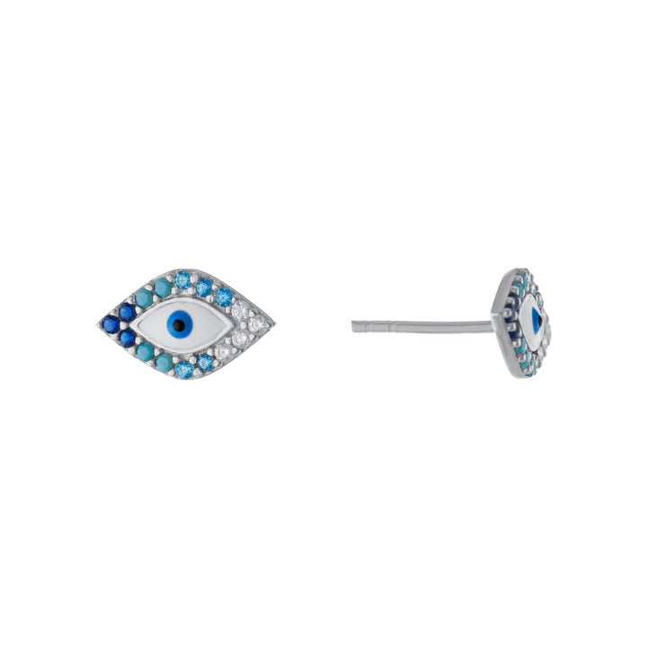 SS Blue CZ Eye Earrings - Walter Bauman Jewelers