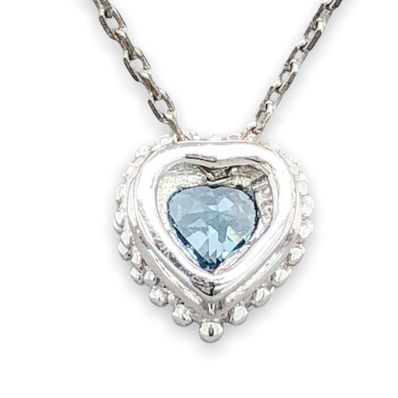 SS Blue Topaz Heart Slide Pendant - Walter Bauman Jewelers