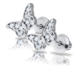 SS Butterfly White Cz - Walter Bauman Jewelers