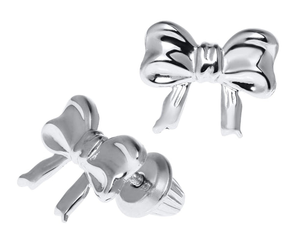 SS Child's Bow Knot Studs - Walter Bauman Jewelers