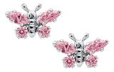 SS Child's Butterfly Pink Cz Studs - Walter Bauman Jewelers