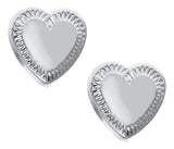 SS Childs Engraved Heart Studs - Walter Bauman Jewelers