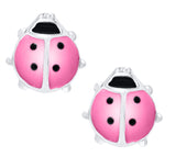 SS Childs Pink Ladybug Studs - Walter Bauman Jewelers